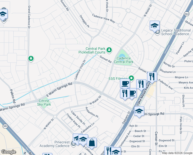 map of restaurants, bars, coffee shops, grocery stores, and more near 361 Mezzaforte Street in Henderson