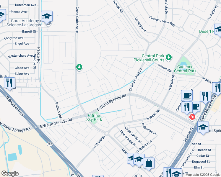 map of restaurants, bars, coffee shops, grocery stores, and more near 324 Silva Place in Henderson