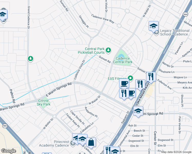map of restaurants, bars, coffee shops, grocery stores, and more near 361 Mezzaforte Street in Henderson