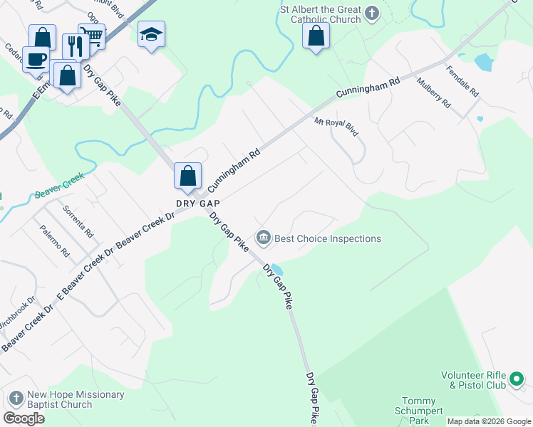 map of restaurants, bars, coffee shops, grocery stores, and more near 1515 Autumn Path Lane in Knoxville