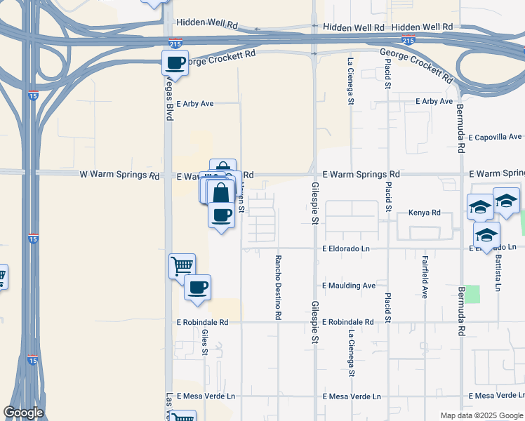 map of restaurants, bars, coffee shops, grocery stores, and more near 137 Coronation Avenue in Las Vegas