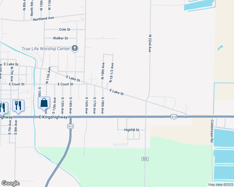 map of restaurants, bars, coffee shops, grocery stores, and more near 1813 East Lake Street in Paragould