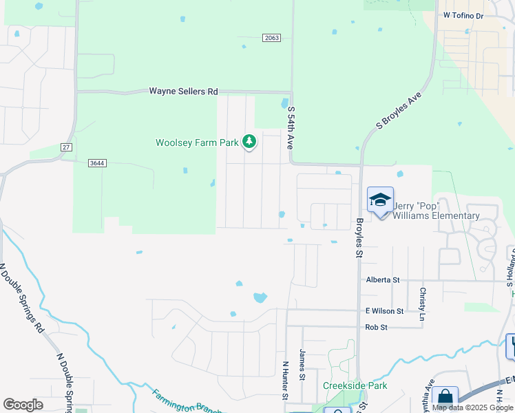 map of restaurants, bars, coffee shops, grocery stores, and more near 174 South 54th Avenue in Fayetteville