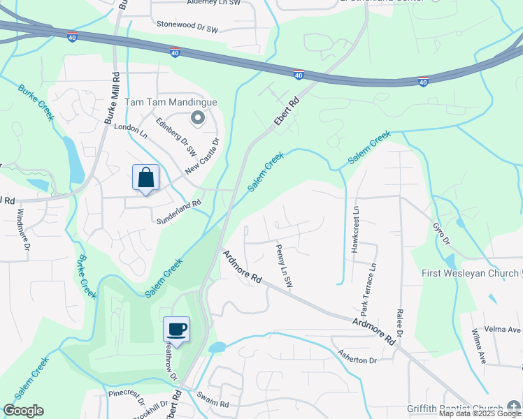 map of restaurants, bars, coffee shops, grocery stores, and more near 211 Sentry Pointe Court in Winston-Salem
