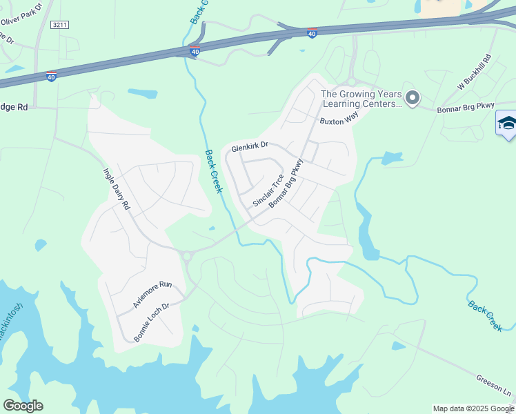 map of restaurants, bars, coffee shops, grocery stores, and more near 2026 Sinclair Trace in Burlington