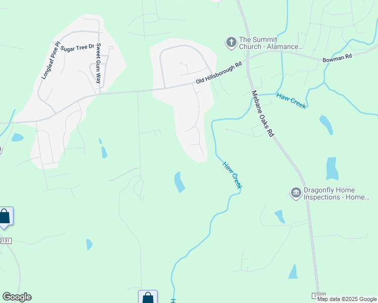 map of restaurants, bars, coffee shops, grocery stores, and more near 3922 Grace Meadow Court in Mebane