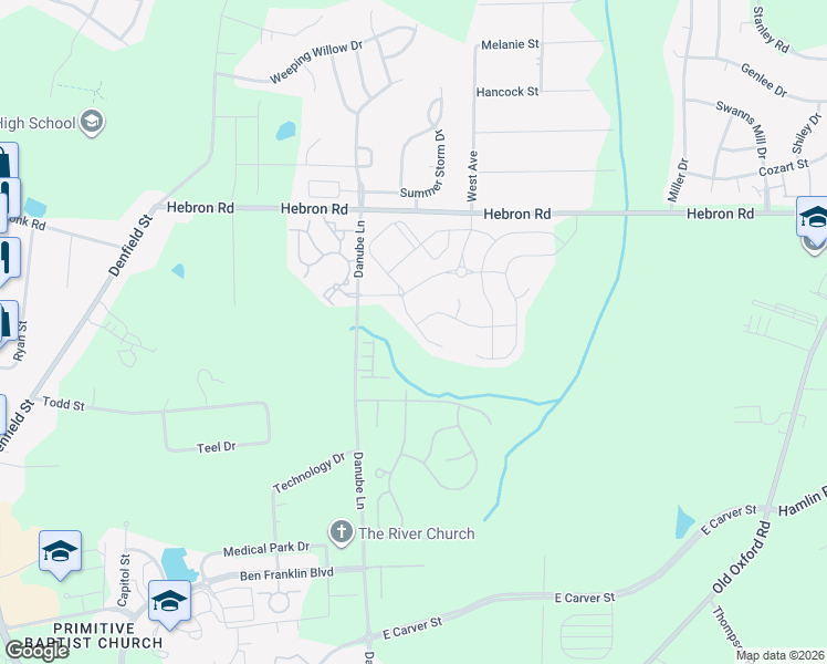 map of restaurants, bars, coffee shops, grocery stores, and more near 1002 Summer Mist Lane in Durham