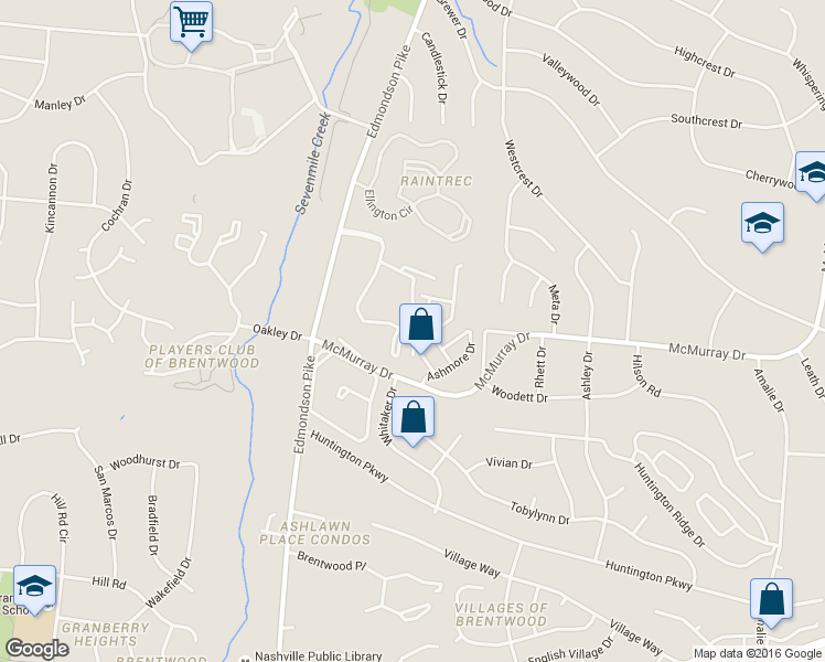 map of restaurants, bars, coffee shops, grocery stores, and more near 1530 Hamden Drive in Nashville