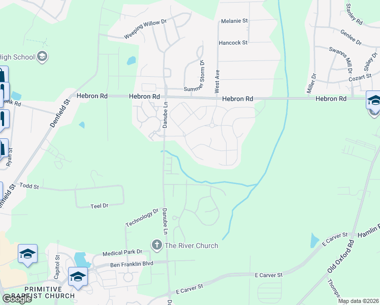 map of restaurants, bars, coffee shops, grocery stores, and more near 1002 Summer Mist Lane in Durham