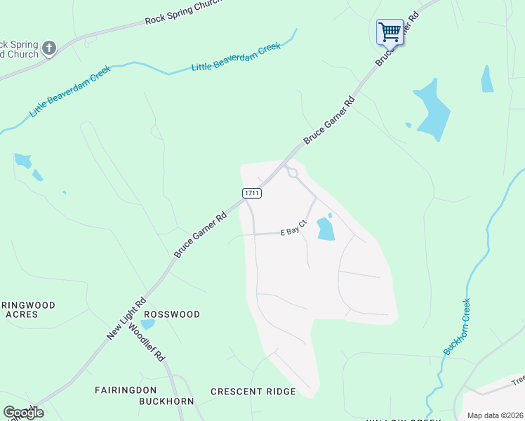 map of restaurants, bars, coffee shops, grocery stores, and more near 688 Willard Drive in Creedmoor