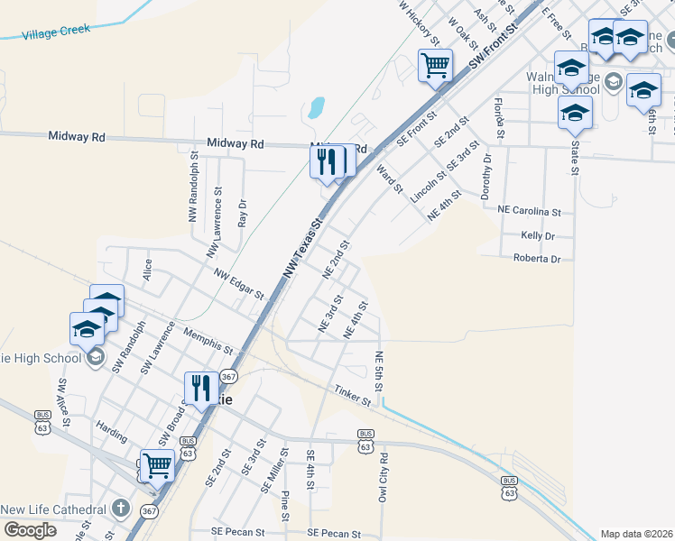 map of restaurants, bars, coffee shops, grocery stores, and more near 29 Towne Street in Hoxie