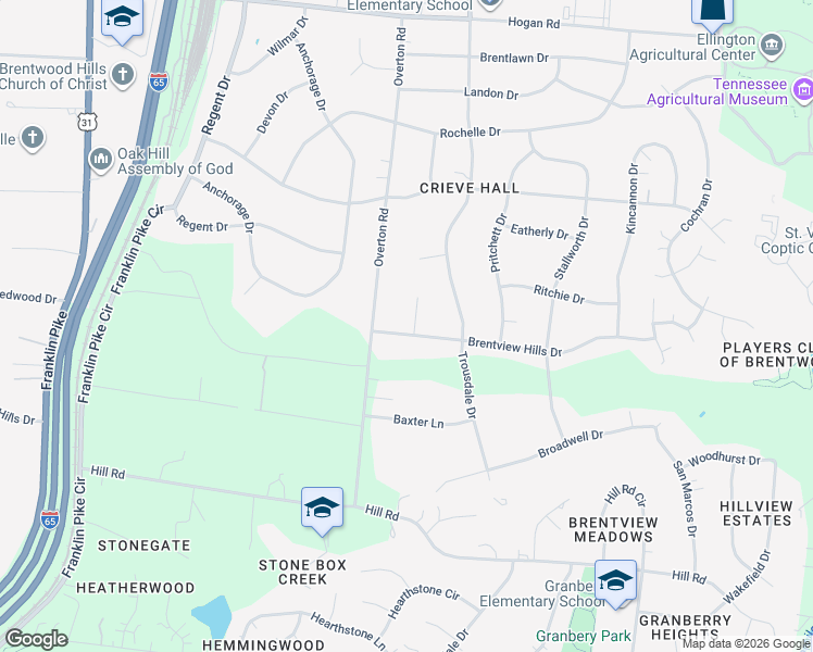 map of restaurants, bars, coffee shops, grocery stores, and more near 552 Brentview Hills Drive in Nashville
