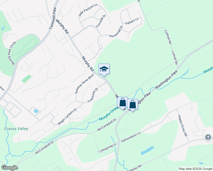 map of restaurants, bars, coffee shops, grocery stores, and more near 4526 Linton Rose Lane in Knoxville