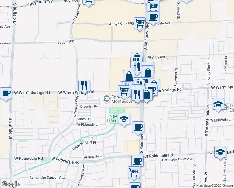 map of restaurants, bars, coffee shops, grocery stores, and more near 7086 Parkallen Avenue in Las Vegas