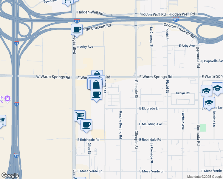 map of restaurants, bars, coffee shops, grocery stores, and more near 128 Coronation Avenue in Las Vegas