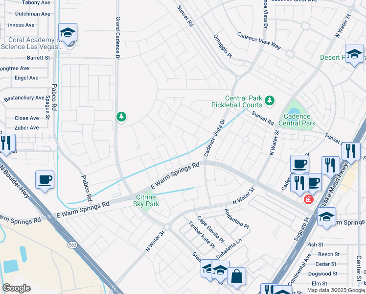 map of restaurants, bars, coffee shops, grocery stores, and more near 336 Alto Avec Lane in Henderson