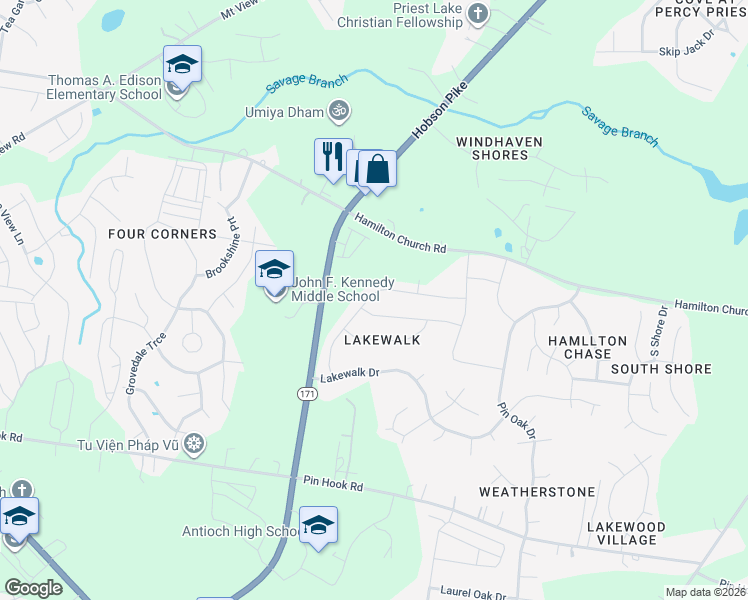 map of restaurants, bars, coffee shops, grocery stores, and more near 1304 Maritime Port in Nashville
