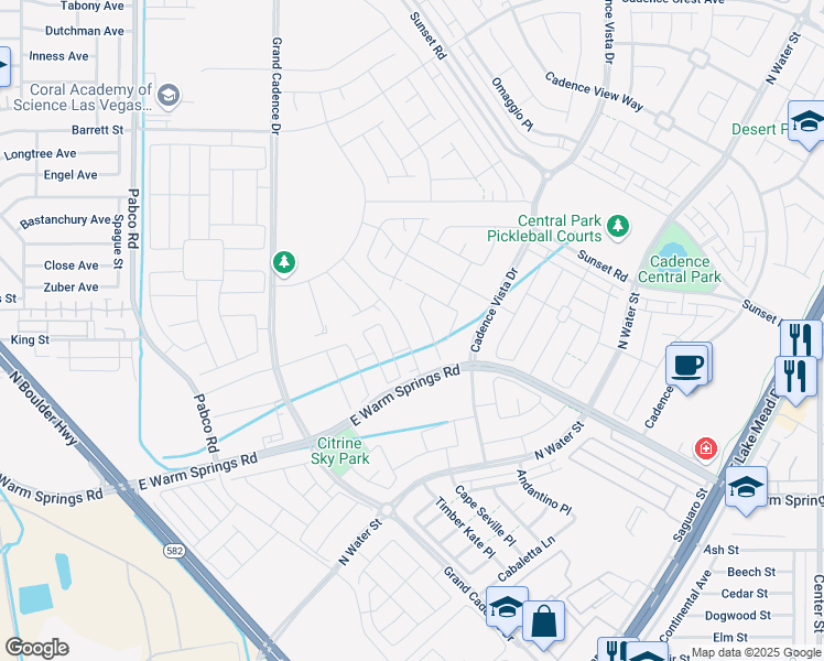 map of restaurants, bars, coffee shops, grocery stores, and more near 336 Alto Avec Lane in Henderson