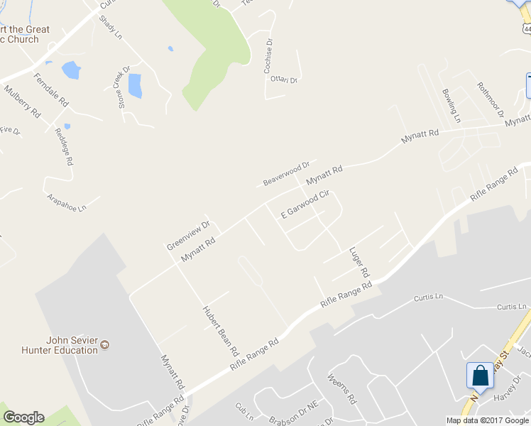 map of restaurants, bars, coffee shops, grocery stores, and more near 6565 West Garwood Circle in Knoxville