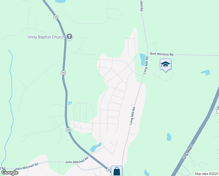 map of restaurants, bars, coffee shops, grocery stores, and more near 149 Plantation Drive in Youngsville