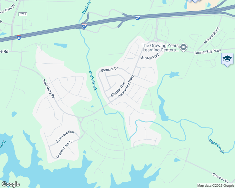 map of restaurants, bars, coffee shops, grocery stores, and more near 2026 Sinclair Trace in Burlington
