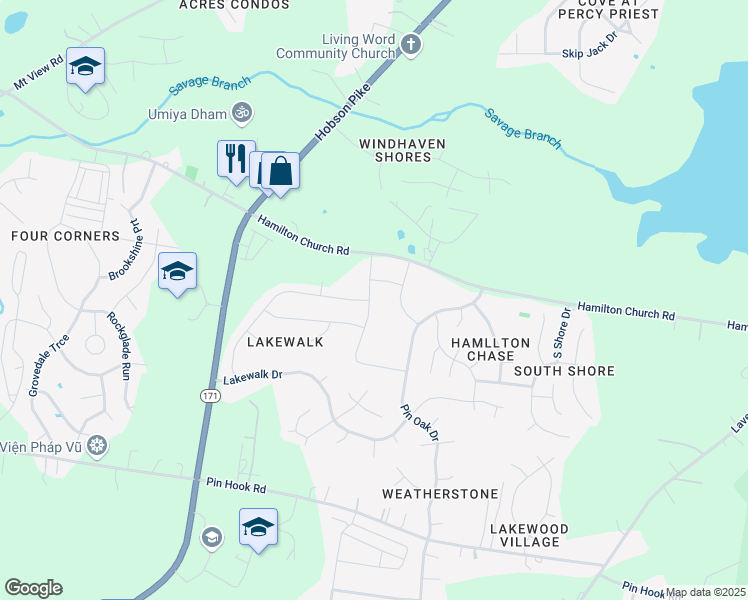 map of restaurants, bars, coffee shops, grocery stores, and more near 7416 Maroney Drive in Antioch