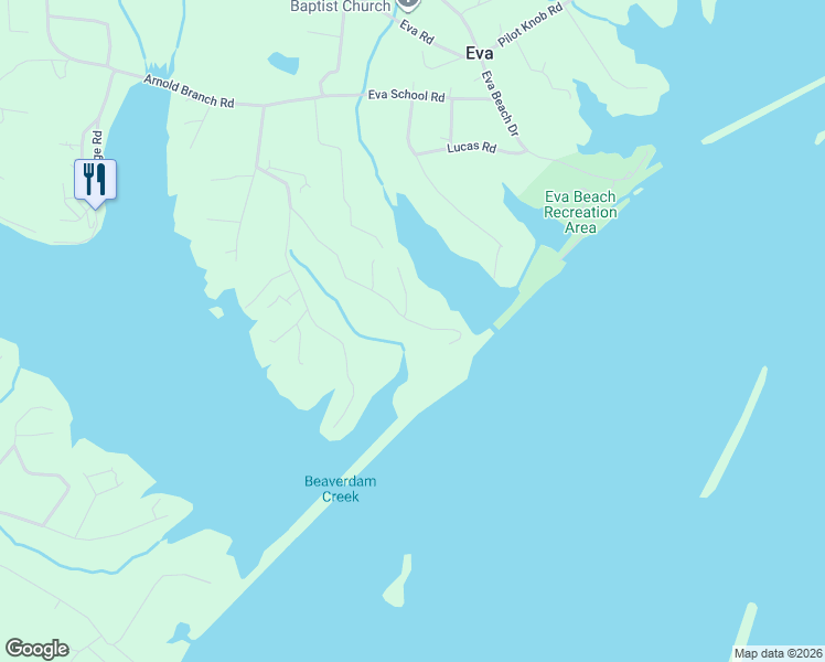 map of restaurants, bars, coffee shops, grocery stores, and more near 1003 Eva Harbor Rd in Eva