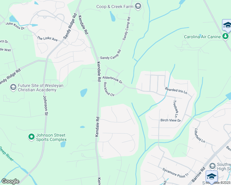 map of restaurants, bars, coffee shops, grocery stores, and more near 2361 Rockland Circle in High Point