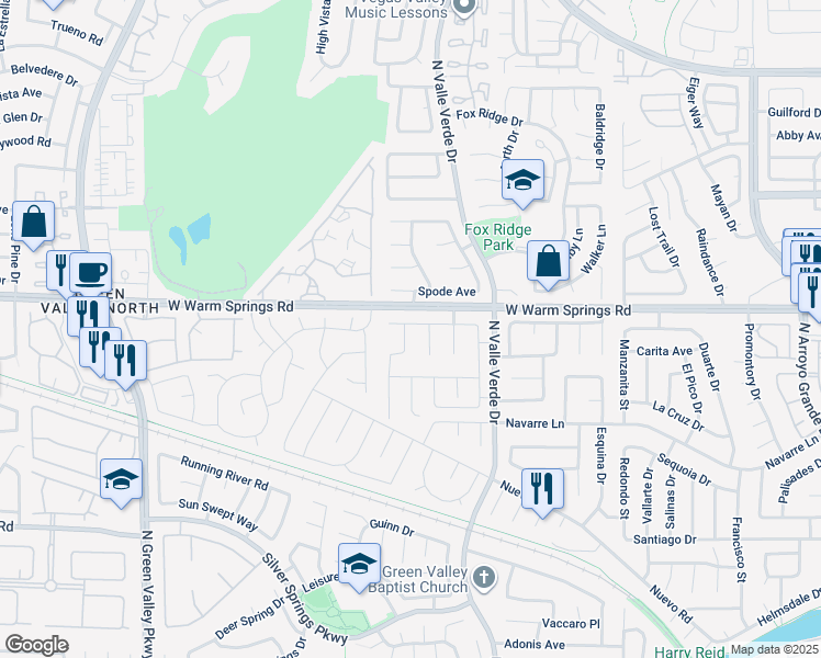 map of restaurants, bars, coffee shops, grocery stores, and more near 398 Rushing Creek Court in Henderson