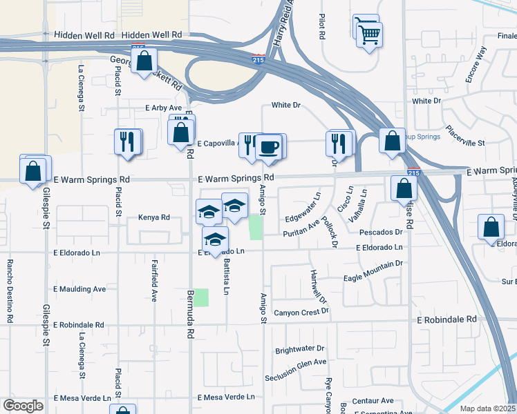 map of restaurants, bars, coffee shops, grocery stores, and more near 7386 Cobblefield Street in Las Vegas