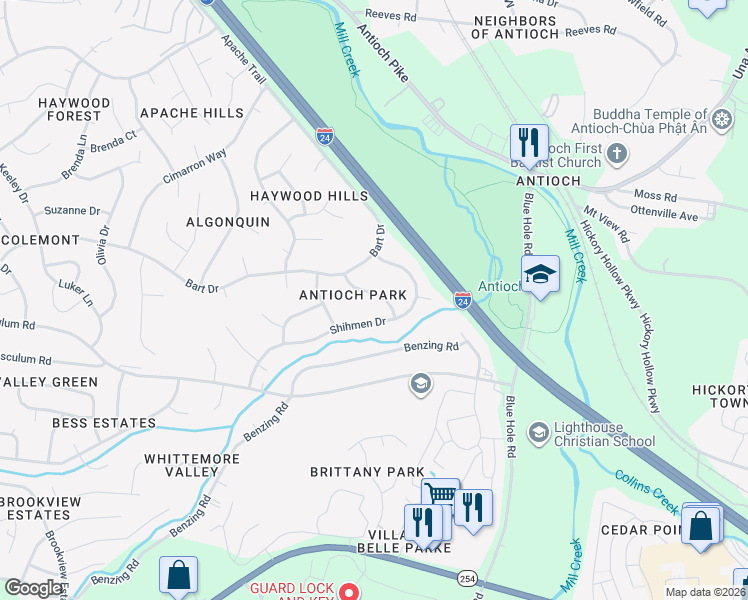 map of restaurants, bars, coffee shops, grocery stores, and more near 113 Tomarand Road in Nashville