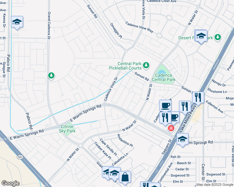 map of restaurants, bars, coffee shops, grocery stores, and more near 365 Badinerie Street in Henderson