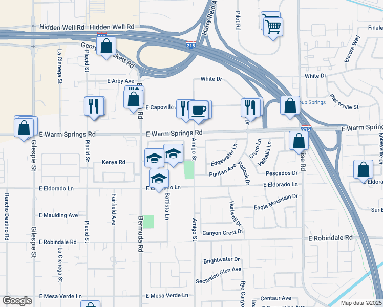 map of restaurants, bars, coffee shops, grocery stores, and more near 7386 Cobblefield Street in Las Vegas