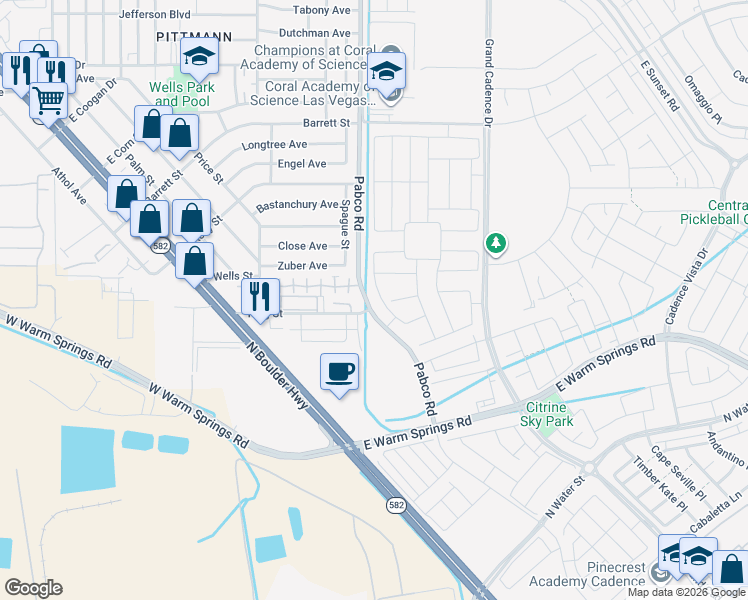 map of restaurants, bars, coffee shops, grocery stores, and more near 377 Isla Enclave Way in Henderson