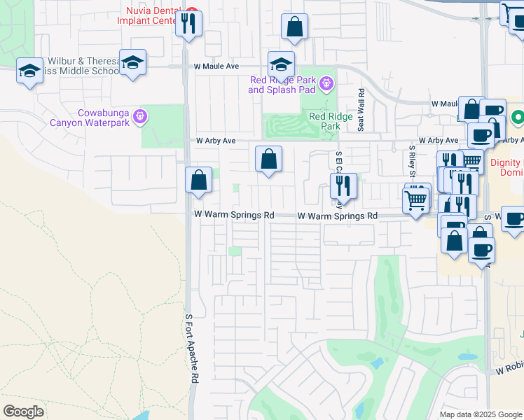 map of restaurants, bars, coffee shops, grocery stores, and more near 7288 Quarterhorse Lane in Las Vegas