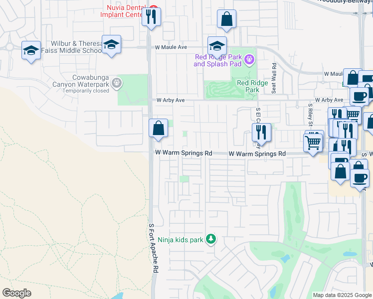 map of restaurants, bars, coffee shops, grocery stores, and more near 7299 Morrison Street in Las Vegas