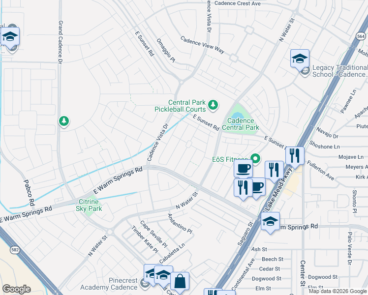 map of restaurants, bars, coffee shops, grocery stores, and more near 371 Andy Wheeler Drive in Henderson