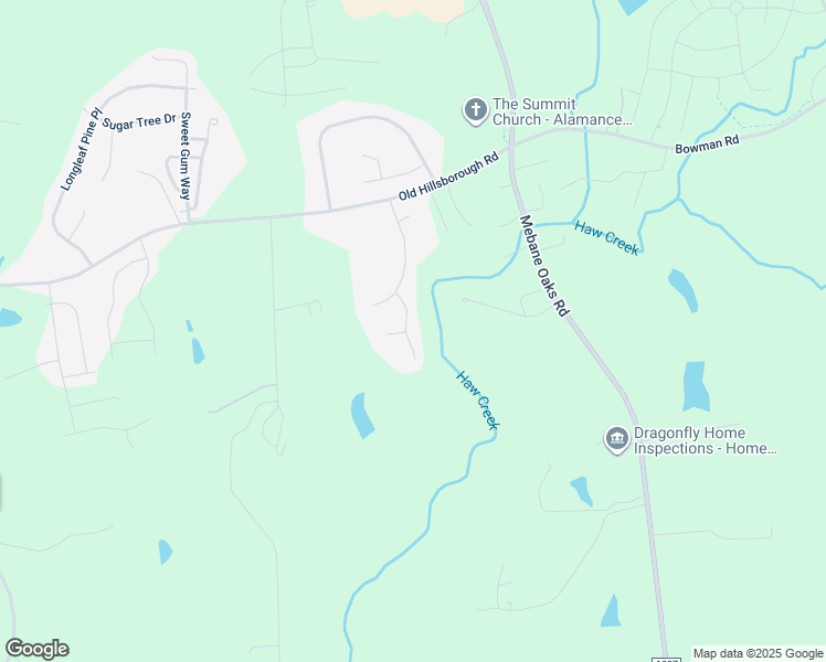 map of restaurants, bars, coffee shops, grocery stores, and more near 1650 Olde Beechwood Court in Mebane