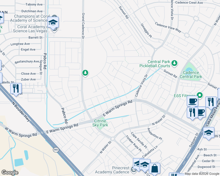 map of restaurants, bars, coffee shops, grocery stores, and more near 110 Cowles Avenue in Henderson