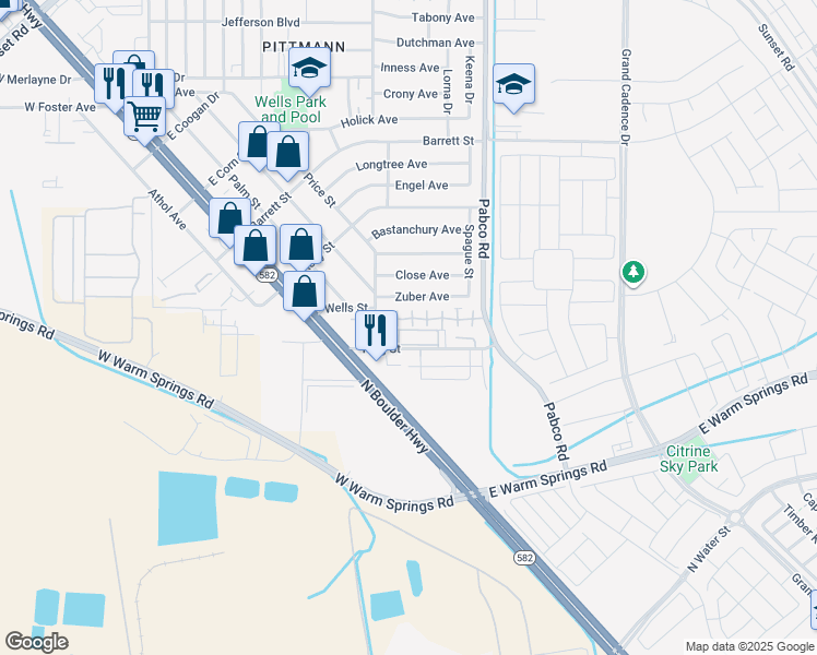 map of restaurants, bars, coffee shops, grocery stores, and more near 508 Sellers Place in Henderson