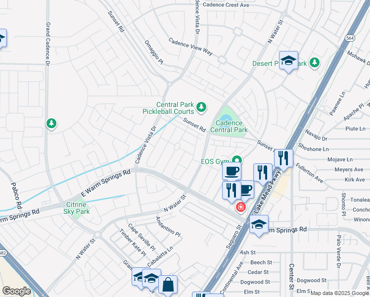 map of restaurants, bars, coffee shops, grocery stores, and more near 196 Rondeau Avenue in Henderson