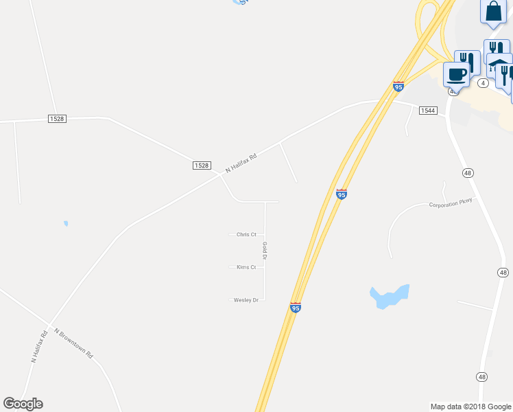 map of restaurants, bars, coffee shops, grocery stores, and more near 6616 Gold Drive in Nash County