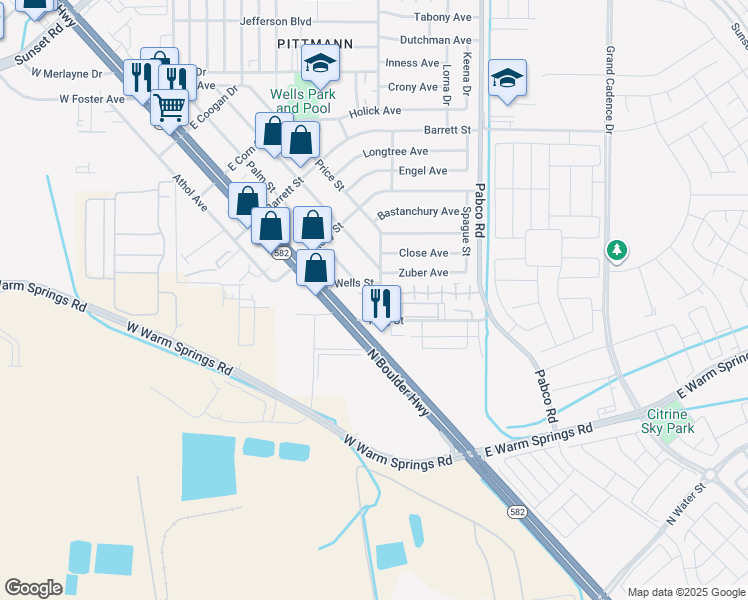 map of restaurants, bars, coffee shops, grocery stores, and more near 436 Sellers Place in Henderson