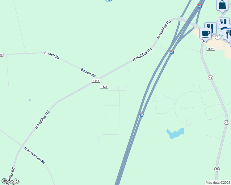 map of restaurants, bars, coffee shops, grocery stores, and more near 6616 Gold Drive in Nash County