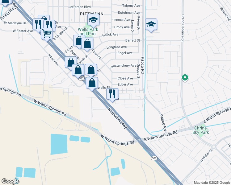 map of restaurants, bars, coffee shops, grocery stores, and more near 476 Sellers Place in Henderson