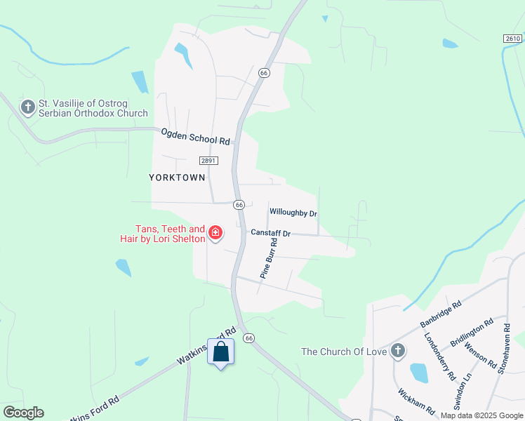map of restaurants, bars, coffee shops, grocery stores, and more near Vivian Street in Kernersville