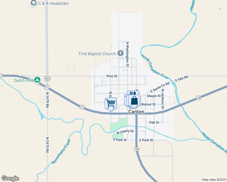 map of restaurants, bars, coffee shops, grocery stores, and more near 210 Garfield Avenue in Canton