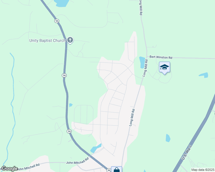 map of restaurants, bars, coffee shops, grocery stores, and more near 149 Plantation Drive in Youngsville