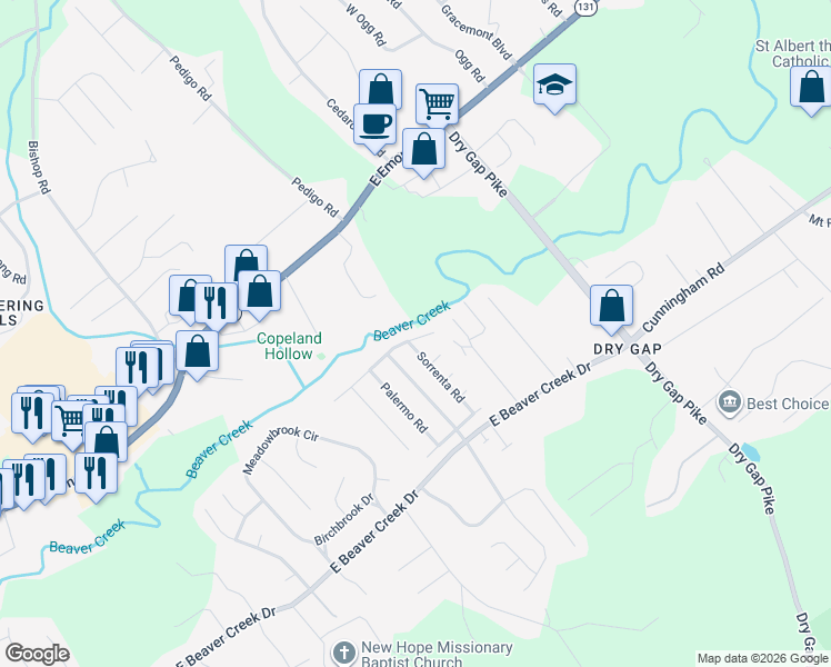 map of restaurants, bars, coffee shops, grocery stores, and more near 1021 Josepi Drive in Knoxville