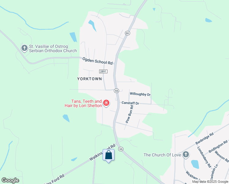 map of restaurants, bars, coffee shops, grocery stores, and more near 203 Yorktown Road in Kernersville
